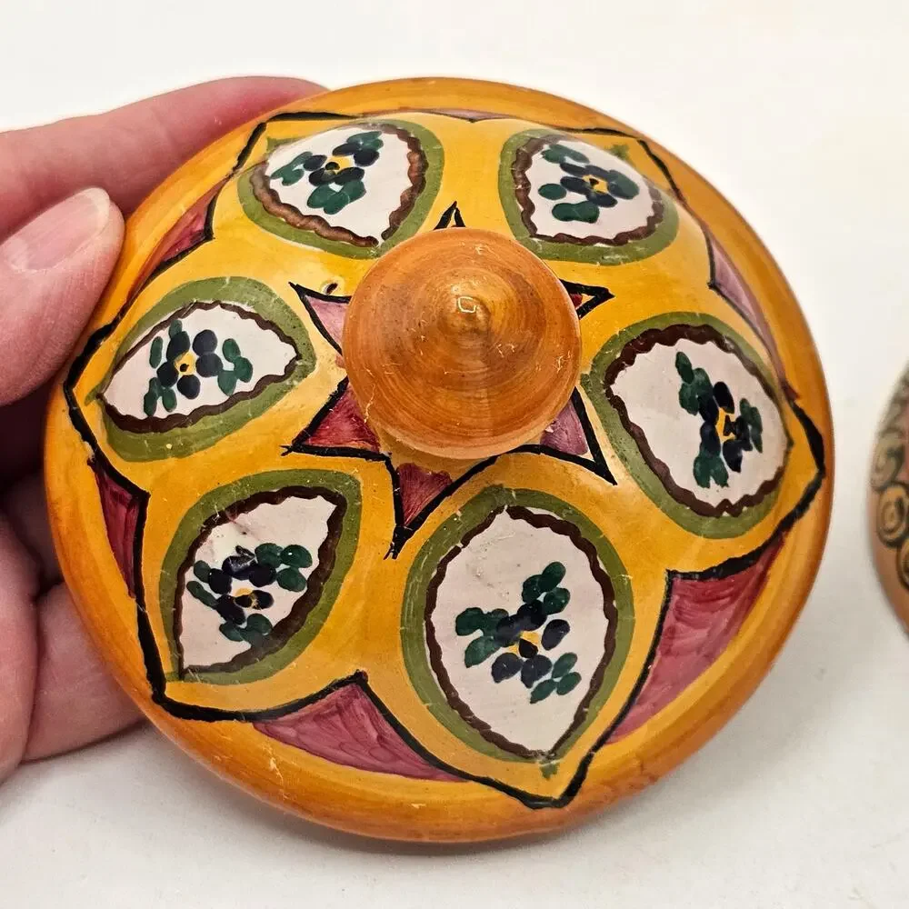 Peruvian Majolica Floral Lidded Urn Vase Hand Painted FCA Pottery 11